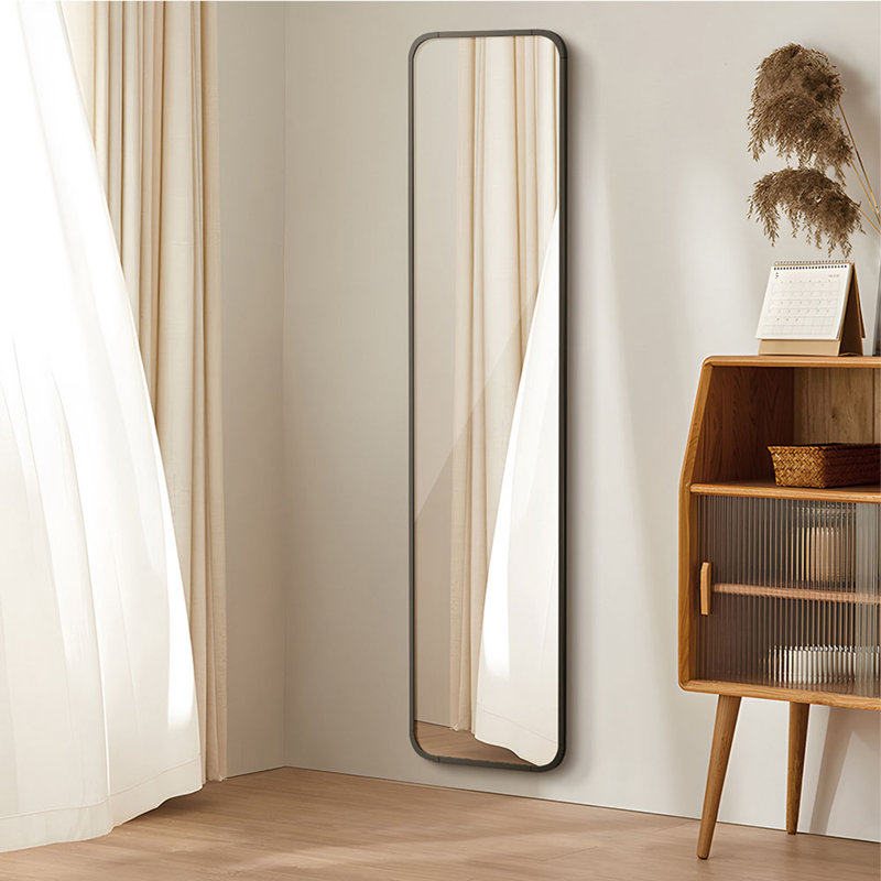 Metal Rectangle Mirror, Black, 118 cm H x 28 cm W