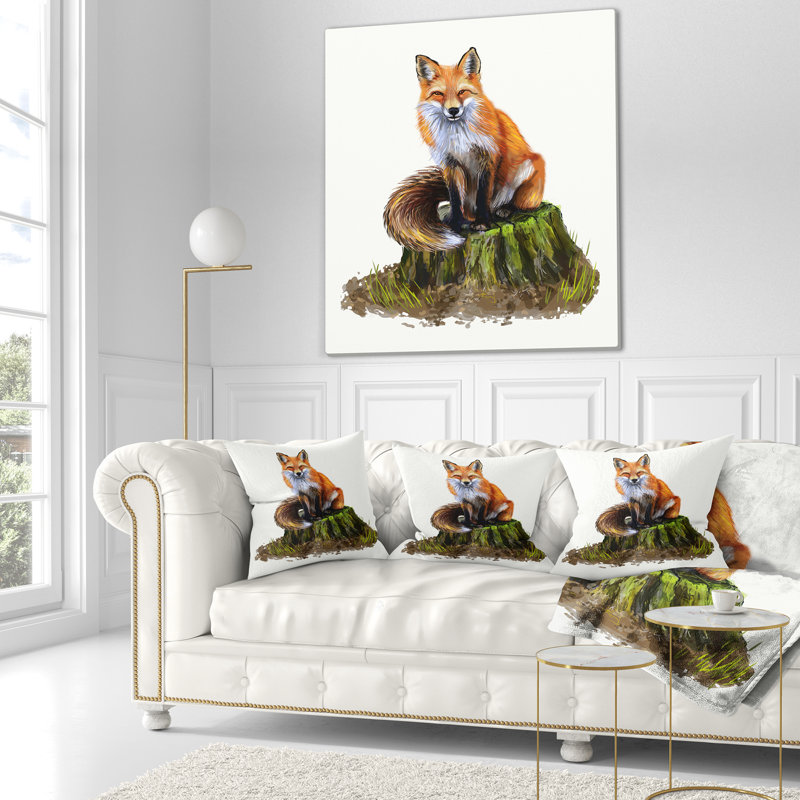 The Clever Fox - Coussin imprimé animal, Rectangulaire, 12 po x 20 po