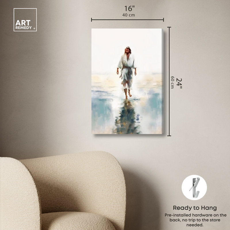 Art Remedy Walk on Water, H 24 po x l 16 po, Toile non encadrée