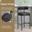 Tabouret de bar moderne en similicuir 30 po avec dossier bas incurvé et structure en métal-354249204-354249215