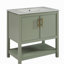 Meuble-lavabo de 30 pouces avec lavabo en céramique et rangement polyvalent - idéal pour les petites salles de bain-1752405309