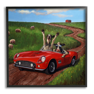 Road Trip, campagne de vache, art de la giclée de Lucia Heffernan