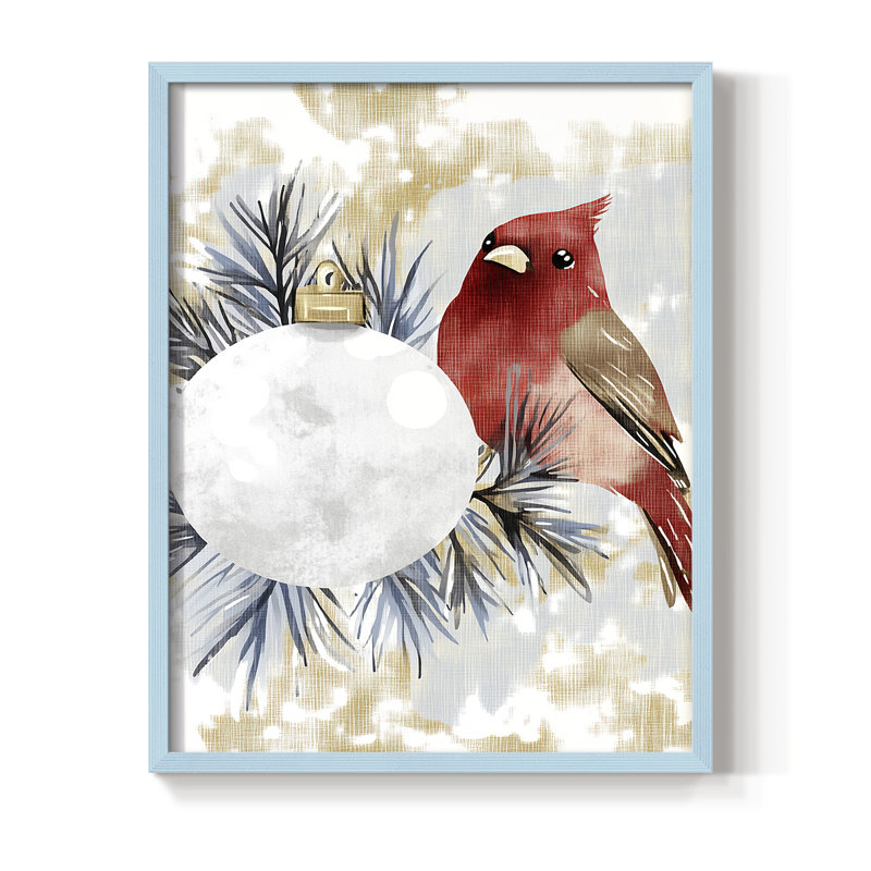 «Christmas Holiday Art DCCDXCIV», reproduction d'art encadrée - bois massif, Bleu, H 21 po x l 17 po