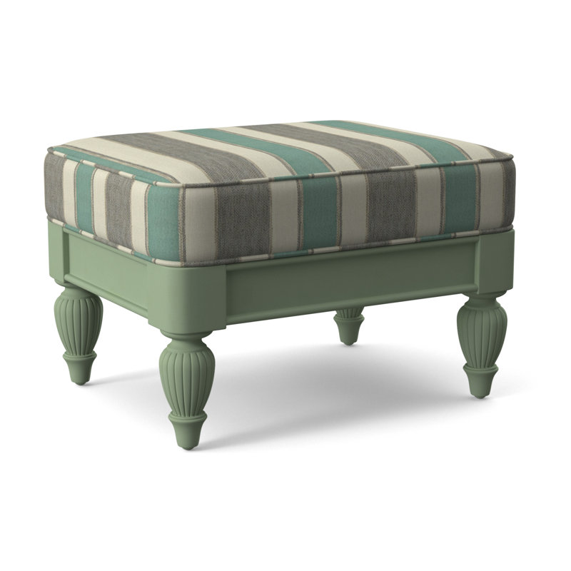 Grand View Ottoman, Black Buffalo Check; 0120-81, Celery Finish