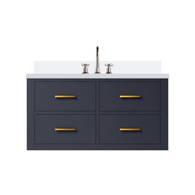 Meuble-lavabo bleu l 36 po x P 22 po avec comptoir en marbre, robinet, fermeture en douceur, structure en bois massif, meuble-lavabo à panneaux, comptoir de culture, robinets,