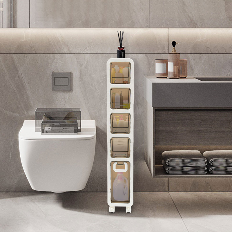 Bathroom Storage Cabinet, 39.2" H x 6.7" W x 16.7" D