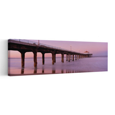 Low Angle View Of A Pier, Manhattan Beach Pier, Manhattan Beach, Los Angeles County, California, Usa Abstract Contemporary Landscape Nature Wall Art
