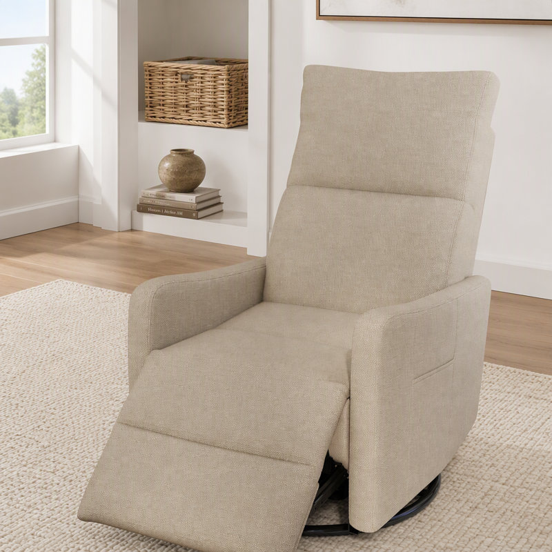 Fauteuil inclinable électrique berçant avec pivot à 270 °, port USB et contrôle latéral, Brown