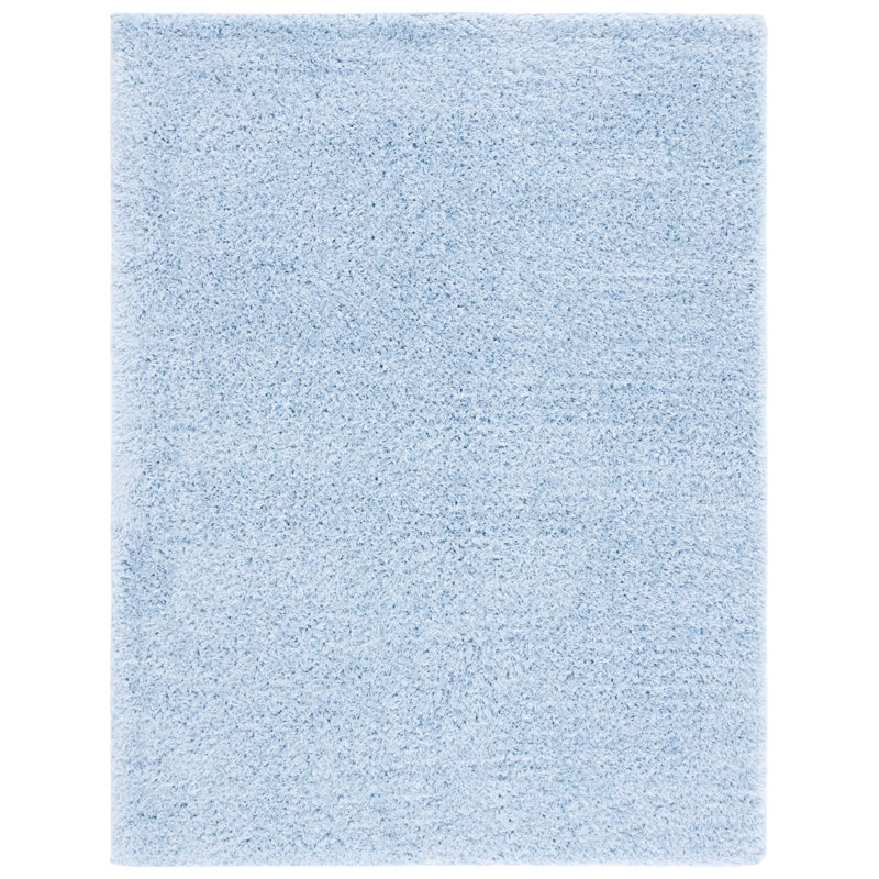 Lindsay Shag Performance Solid Color Rug, Rectangle 5'3" x 7'6", Aqua