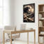Art mural sur toile de style empâtement abstrait noir beige et blanc-133916668