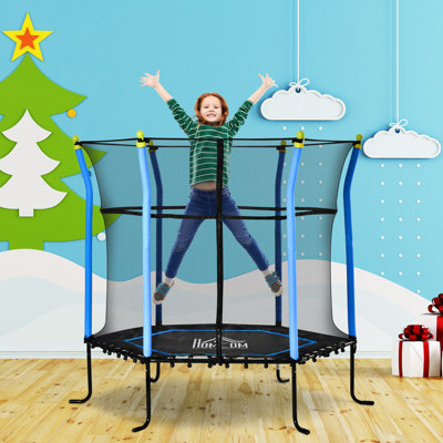 4' Hexagon Kid Trampoline with Safety Enclosure