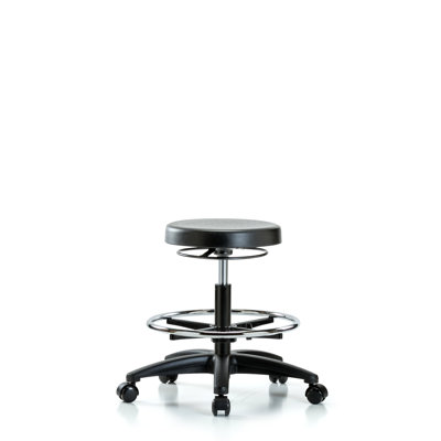 Alizeh Adjustable Height Ergonomic Lab Stool with Footring Pedestal Base