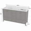 Ensemble de meuble-lavabo double 60 po, structure en bois massif, gris-640957124