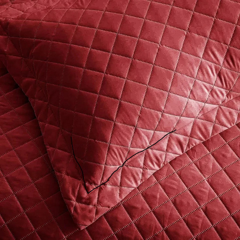 Microfiber Bedspread with Pillow Shams Included, Double Bedspread + 2 Standard Shams, Red
