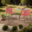 Chaises de patio en acier moderne, corde rouge brique, ensemble intérieur / extérieur