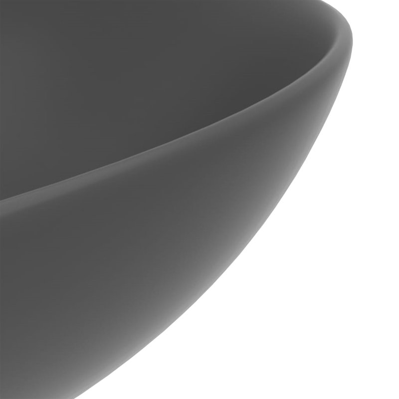 Belfry Bathroom Lonie 280mm Ceramic Circular Countertop Basin Bathroom Sink, Light Grey