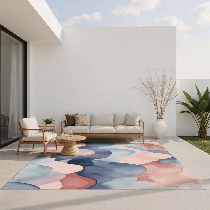 Tapis intérieur et extérieur Dewy Waves, Rectangle 1 pi 6 po x 2 pi 6 po