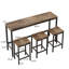 Ensemble de table de salle à manger longue avec 3 tabourets