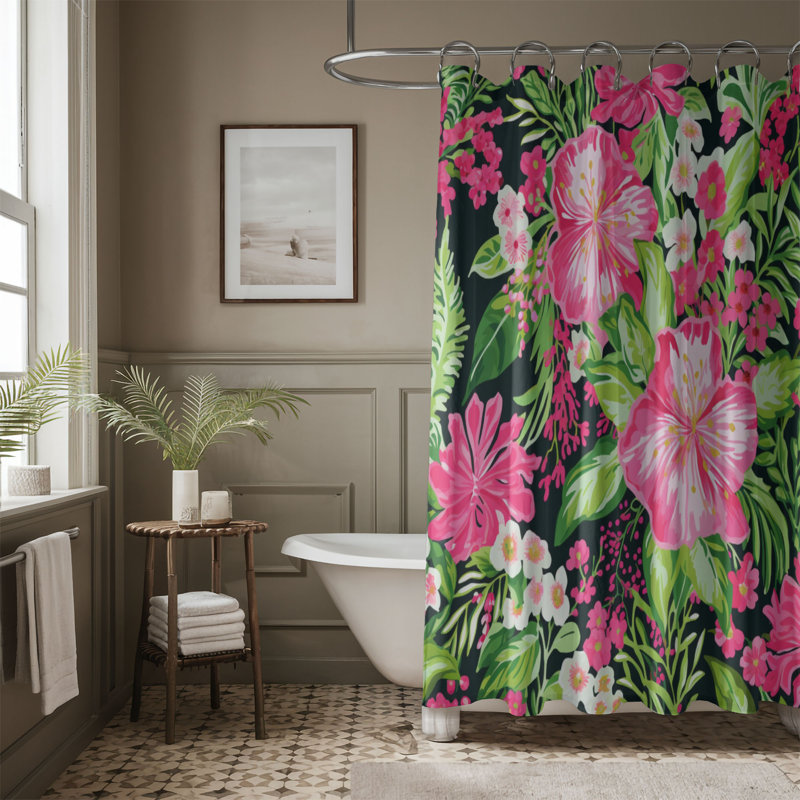 Rideau de douche 1 pièce Delicate, H 74 po x l 71 po