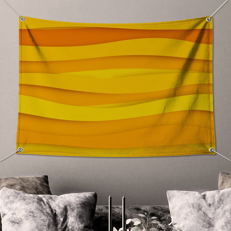 Waves Wall Tapestry -  Abstract Wall Decor, 68in H x80in W with 4 Grommets