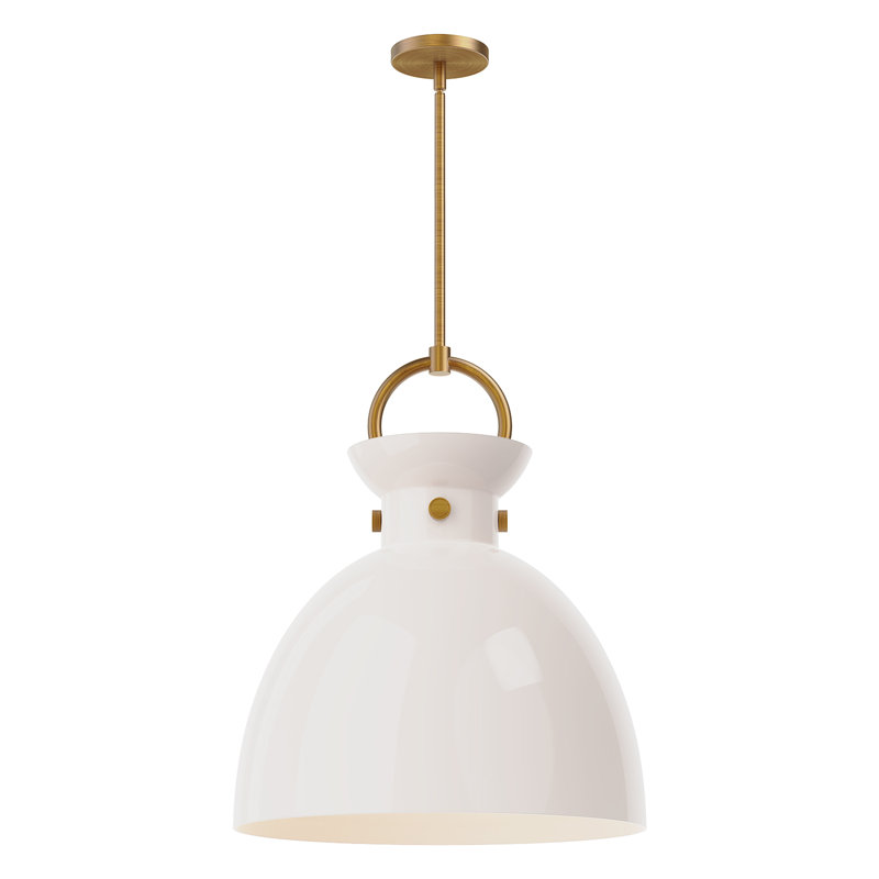 Luminaire suspendu en forme de dôme à 1 lumière Tinka, Doré vieilli, H 21,75 po x l 18 po x P 18 po