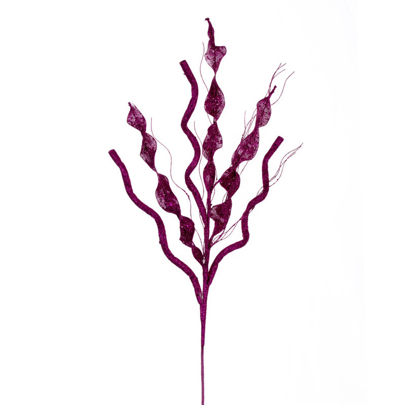 Vickerman 34" Red Multi Spiral Glitter Spray, 4 per bag., Pink