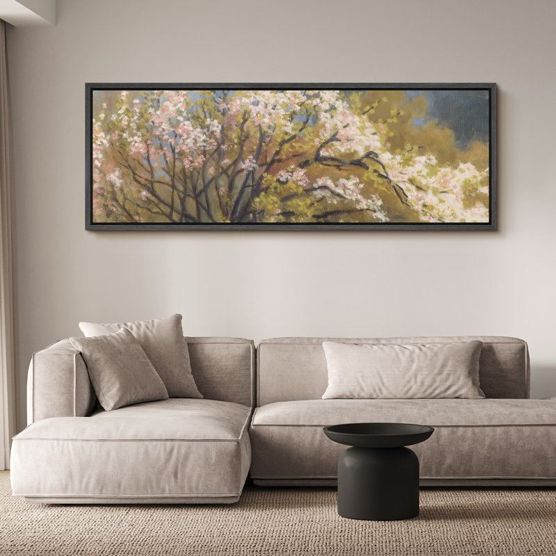 Grande impression sur toile encadrée, reproduction florale abstraite pour décoration intérieure moderne, H 20 po x l 60 po