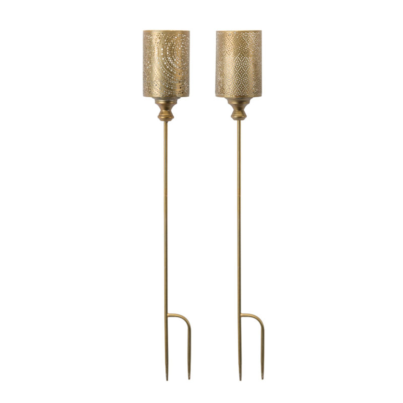 Metal Abstract Garden Stake, Gold