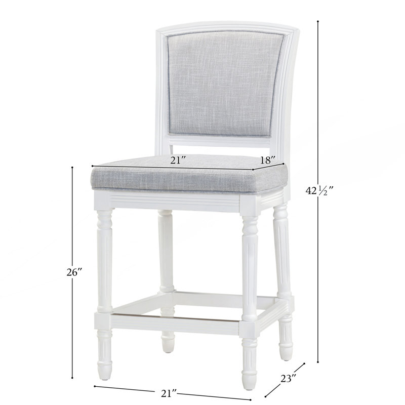 Tabouret 1PC avec siège et dossier rembourrés, Gris / Blanc, 26