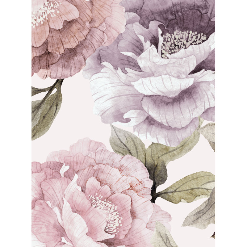 Senger Bloom Peel and Stick Wallpaper Panel, 96" L x 120" W, Pink/Purple