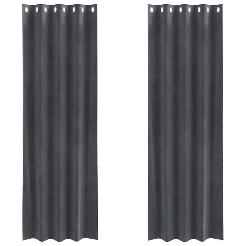 Tacorian Curtain Pair, Grey, 140cm Width x 260cm Drop