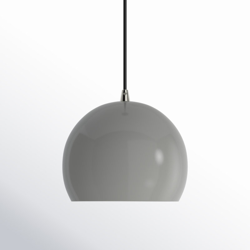 Shiny Light Gray Aluminum Globe Pendant Light