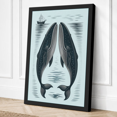 Whales In Symmetry Japandi - Print