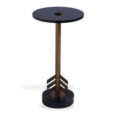 Scalamandre Glass Top Pedestal End Table
