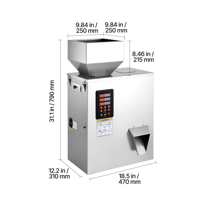 Machine de remplissage automatique de poudre, doseur de particules de 10 à 500 g (0,02 à 1,1 lb), acier inoxydable, système de pesage précis pour grains de café, céréales, thé, épices, argent