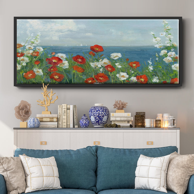 Through the Flowers- Framed Canvas, 24" H x 60" W