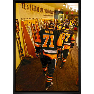 Evgeni Malkin et Sidney Crosby, pingouins de Pittsburgh, encadrés, toile de couloir 20 x 29