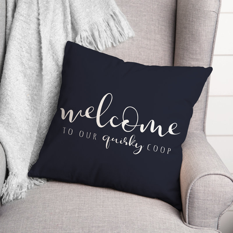 Coussin décoratif intérieur / extérieur en polyester , H 18 po x l 18 po, Bleu marine