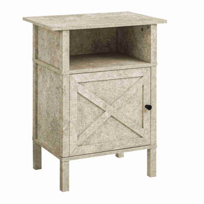 Side Table with Integrated Storage Cabinet