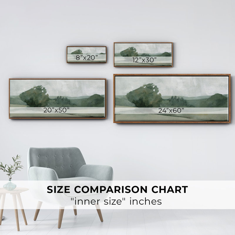 «Soft Green Landscape I», toile encadrée, H 24 po x l 60 po