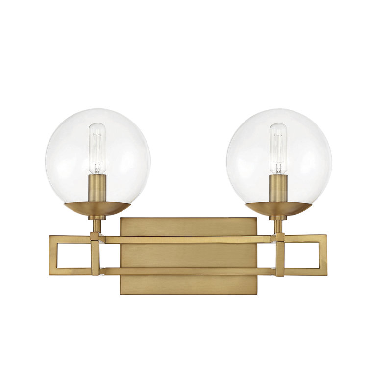Éclairage pour meuble-lavabo de salle de bain 2 lumières Anesha, Laiton