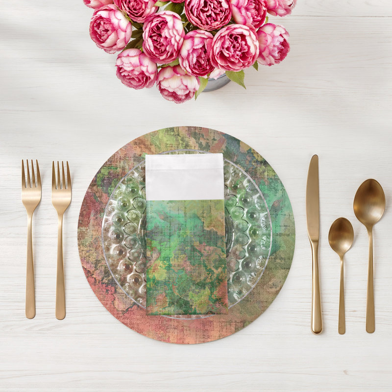 Serviettes de table en satin de coton aquarelle Darling