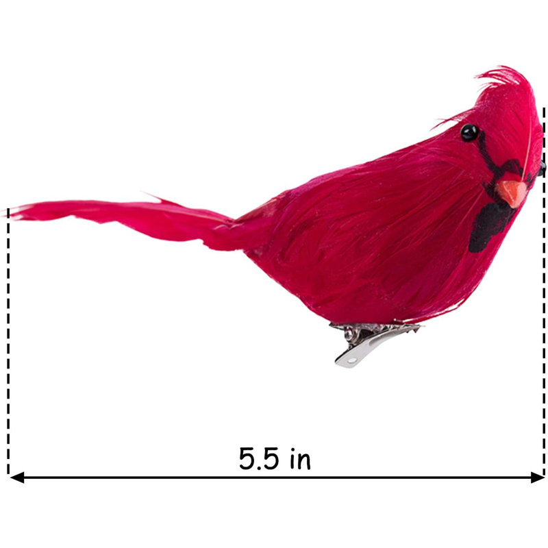 Ornements de cardinal oiseaux rouges (ensemble de 12)