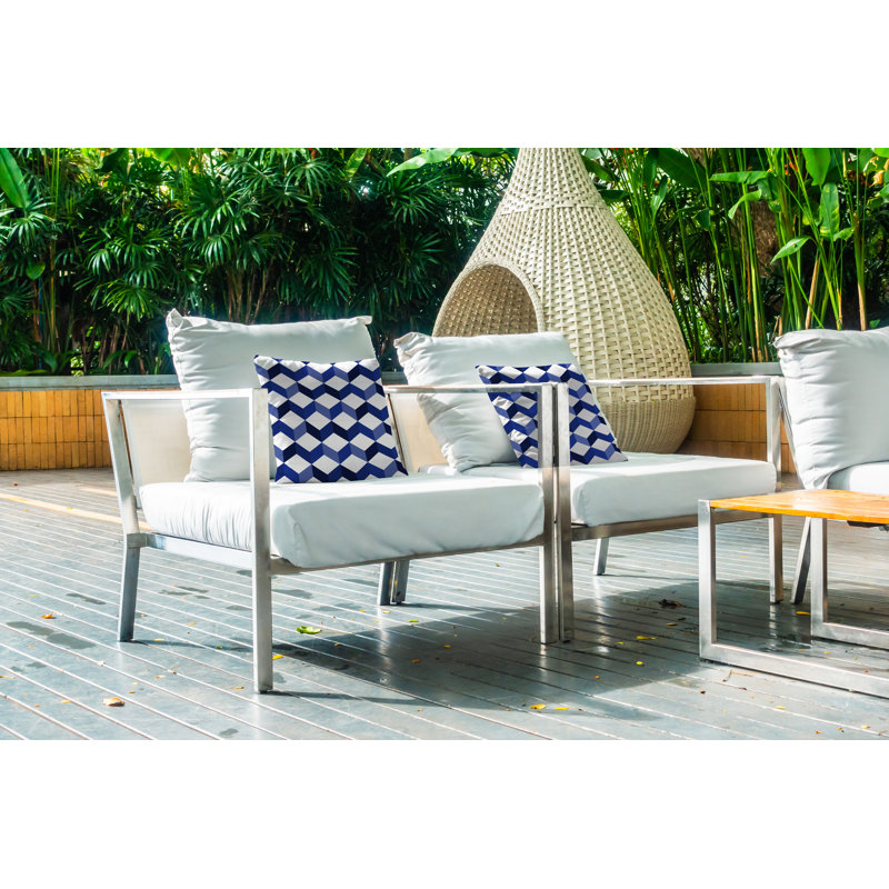 Housse et insert de coussin décoratif en polyester, L 17 po x H 17 po, Bleu marine