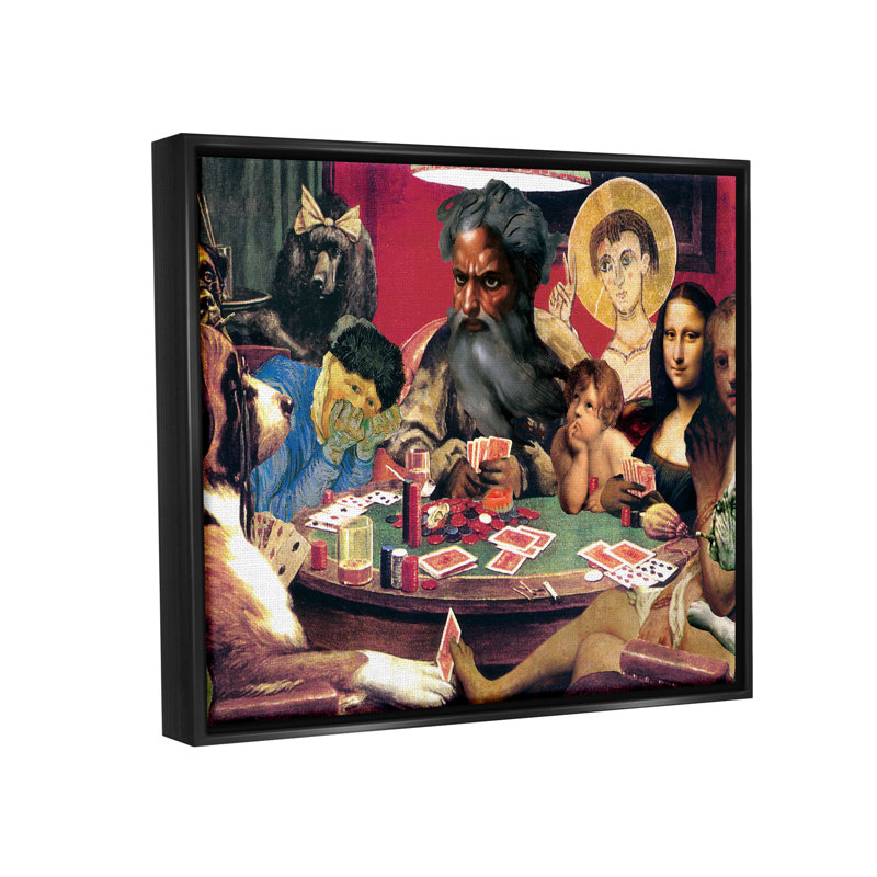 "Trinx", "Classiques rigolos" par Barry Kite, H 25 po x l 31 po x P 1,7 po, Cadre flottant noir de jais