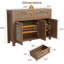 Buffet avec armoire à café 2 tiroirs et tablette réglable avec portes magnétiques pour la cuisine, la salle à manger et le vestibule-625543873