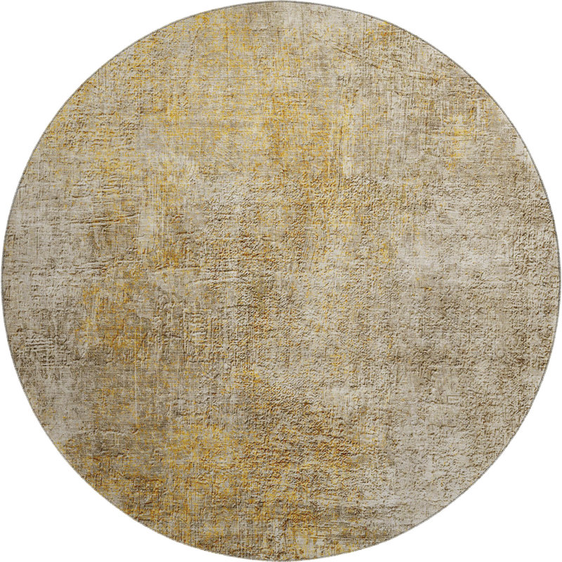Premium Machine Washable Cerrito AMF593 Beige Rug, Round 8'