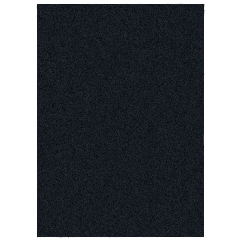 Tapis bleu marine poils longs Alawna, Rectangle 60 po x 96 po