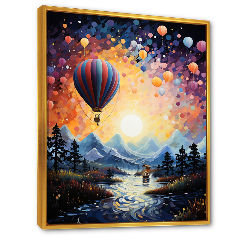 Montgolfière Heavenly Bliss I, Cadre flottant doré, H 32 po x l 16 po x P 1 po