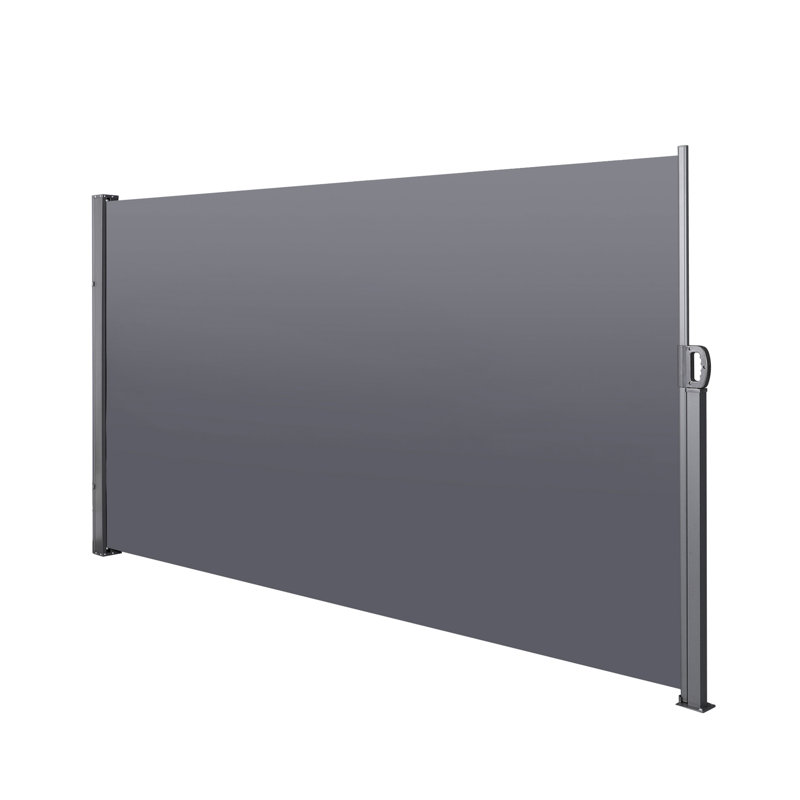 Paravent rétractable imperméable à l'eau, 118,1 po x 64,24 po (auvent gris foncé), H 1,57 po x l 119,26 po x P 64,24 po